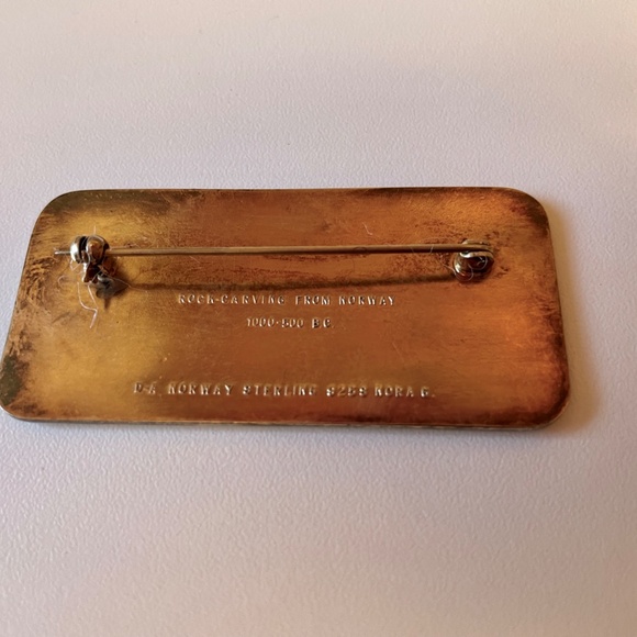 David Anderson Sterling Silver Enamel Rock  Brooch - Picture 2 of 2